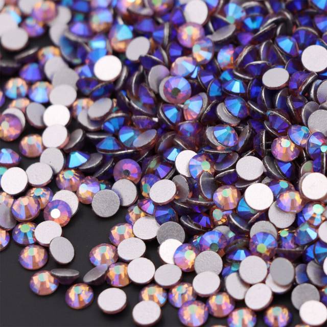 Glitter Rhinestone Crystal AB Non Hot Fix FlatBack Strass Garment Nail Art Stone