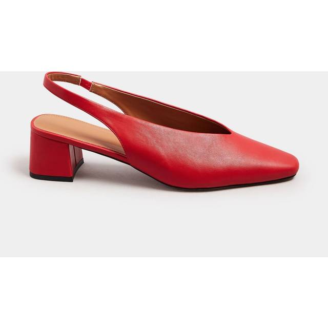 Lts Red Square Slingback Block Heel In Standard Fit Standard > 7 Lts | Tall Women's Heels - Standard 7
