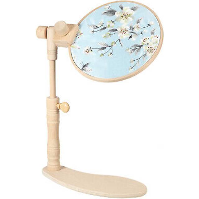 Adjustable embroidery hoop stand wood cross stitch hoop holder hands-free