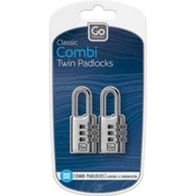 Go Travel Classic Combi Twin Padlocks, Silver