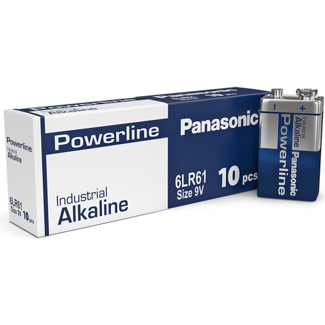 Panasonic Powerline 9V 6LR61AD Industrial Batteries | Box of 10
