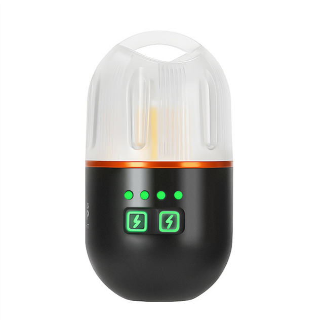 Powerful Mini LED Camping Light with Power Display Black