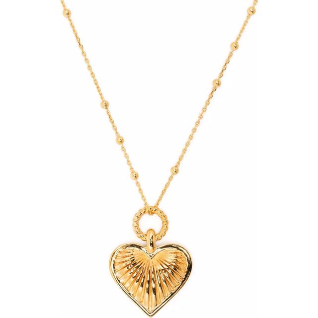 Missoma - ridge heart charm necklace - women - Gold Plated Sterling Silver - One Size