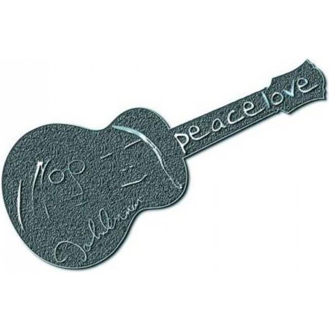 John Lennon Peace & Love Guitar Badge