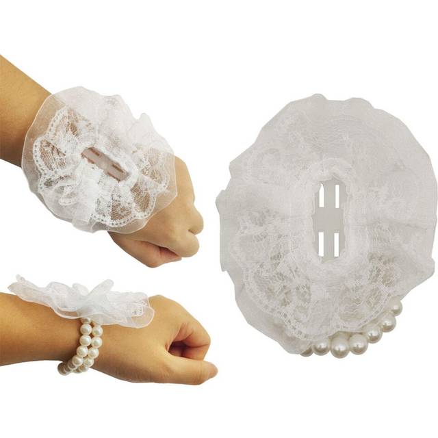 Sovenny 12 Pieces Elastic Pearl Wrist Corsage Bands Wristlets for Wedd
