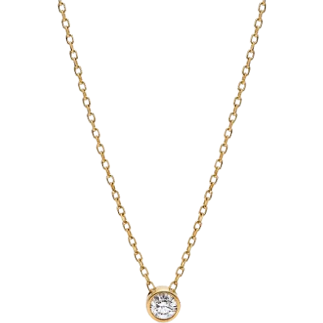Pandora Era Bezel Lab-Grown Diamond Pendant Necklace - 14k gold / Lab-grown diamond - Sz. 45 cm - Clear