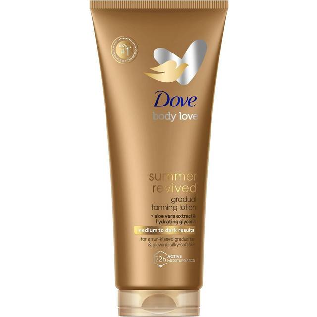 Dove Summer Revived Brun-utan-sol-mjölk för ansikte och kropp Skugga Medium to Dark 75 ml