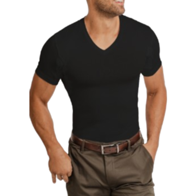 Thompson Tee Men's Sweatproof Slim V-Neck Tee Black - Size: Large
