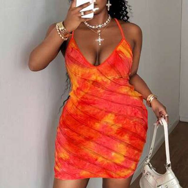 Maweii Plus Size Textured Bright Color Slip Dress, Figure-Flattering