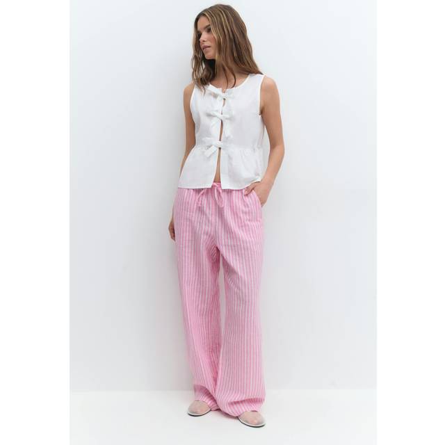 Gina Tricot - Byxor Dina Linen Trousers - Rosa