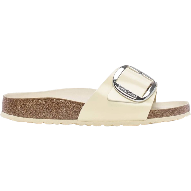 Sneakers Birkenstock Madrid Big Buckle Natural Leather Patent High-Shine Ecru EUR 37 (37)