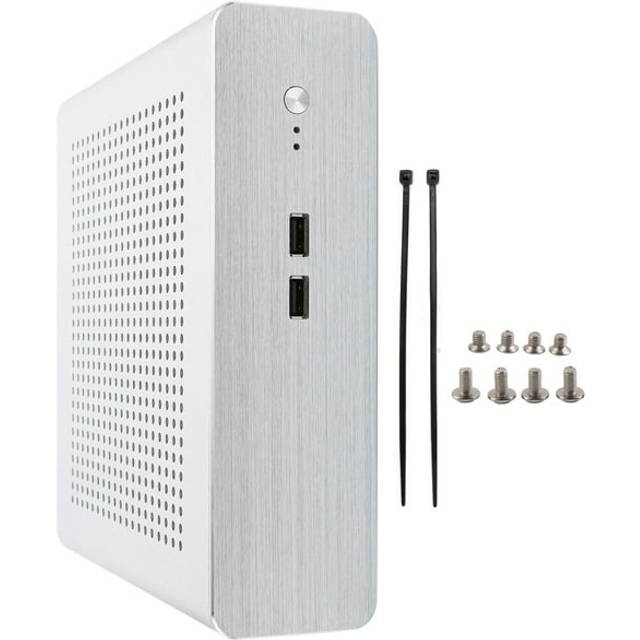 G60S HTPC Chassis Full Aluminum DCATX Power Supply MiniITX Case for Desktop Computer(Silver USB2.0) silver