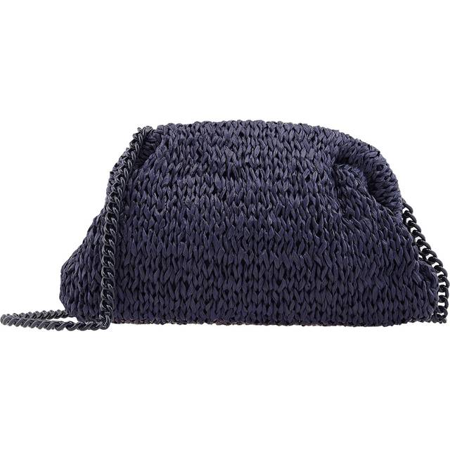 Maria La Rosa Blue Game Raffia Clutch Bag (Size 30 x 20 x 5 cm)
