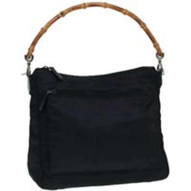 Womens Preloved Bamboo Shopper Black Nylon Wo Handbags - One Size
