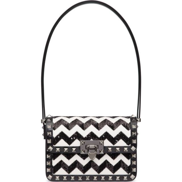 Valentino Garavani - Rockstud23 leather shoulder bag - women - Calf Leather/Polyester/Zamak/Metal/Lamb Skin - One Size - Black