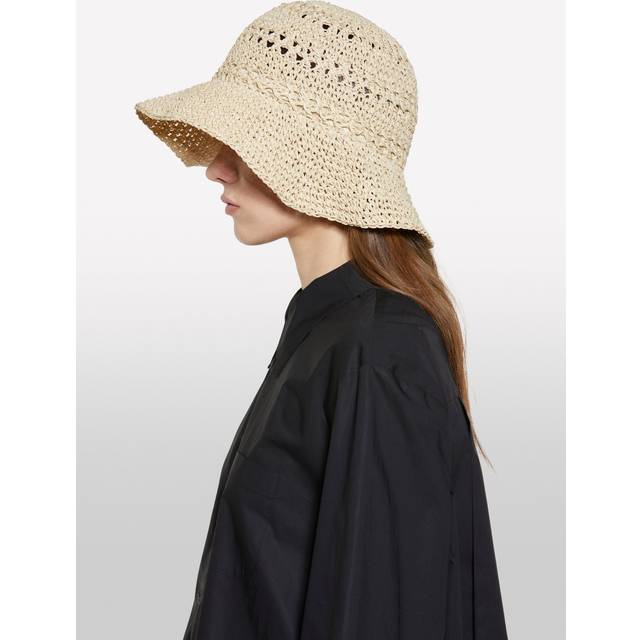 Sisley - Beige Crochet Look Cloche, Woman, Beige, Size: M