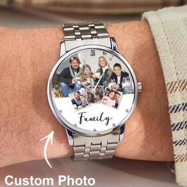 SHEIN Custom Photo And Engraved Stainless Steel Bracelet Gift For Couples Black,Silver Stylish,Fall Fashion,Vintage,Contracted,Simple Custom,Personalized,Un