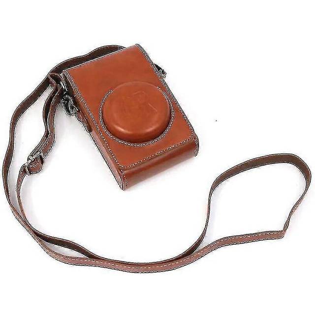 (Black, One size) For Ricoh Gr / Gr Ii / Gr Iii / Gr Iiix Camera Bag Vintage Pu Leather Digital Camera Protective Cover With Shoulder Strap