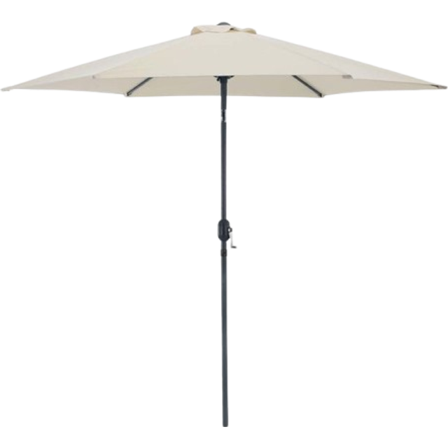 Vonhaus 2.7m Ivory Cream Steel Garden Parasol, Cream