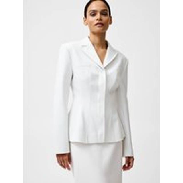 French Connection Cannes Twill Fitted Blazer, Summer White