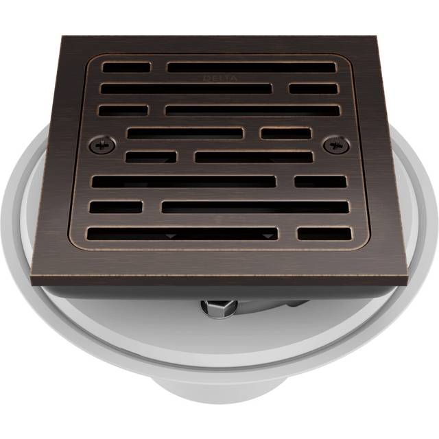 Delta Faucet 4 Inch Tile-In Square Shower Floor Drain Oil Rubbed Bronze  Shower Drain Kit  Square Shower Drain  Chrome Shower Drain  Shower Floor Drai