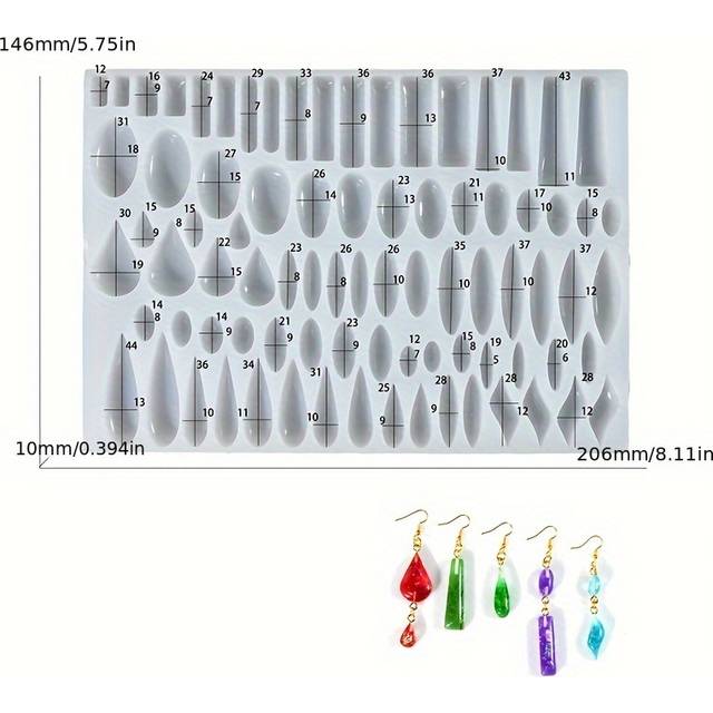 TEMU Resin Casting Molds 1pc Full Plate Drop Long Strip Pendant Silicone Mold, Epoxy Resin Drop Glue Casting Jewelry Earrings Necklace, Suitable For Making Drop Glue Pendants For Diy Gift Making