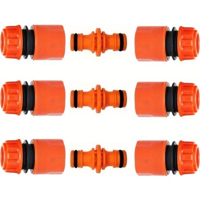 TEMU 9pcs/set Garden Hose Connectors And Accessories Plastic Garden Hose Faucet Connectors Kit Hose Hose Connectors 1/2 End Quick Hose Connectors Watering Equipment