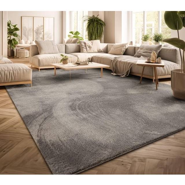 Matta Vardagsrum Stor Matta Enfärgad Modern Design Tvättbar Gul Guld, Färg: Grå, Storlek:160x220 cm