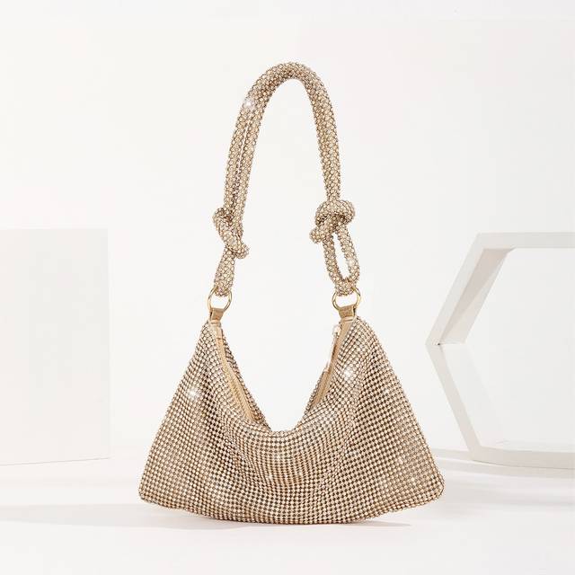 SHEIN Lightweight,Business Casual Rhinestone Decor Bucket Bag Mini Drawstring Design, Clear Bag Faux Pearl Bag Evening Bag,Dinner Bag Glamorous,Elegant,Exqu