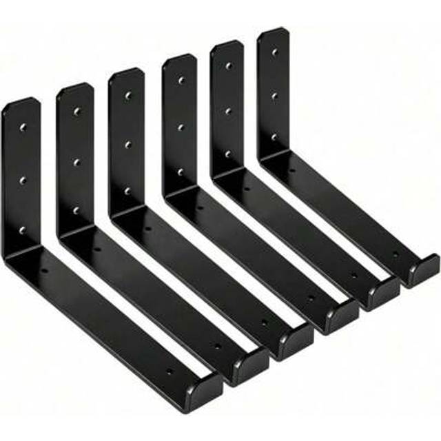 SHEIN 4Pack Heavy Duty Shelf Bracket 9 Inches Carbon Steel Hooks L Metal Bracket 60KG Load Capacity Wall Mounted Floating Shelf Bracket With Hardware
