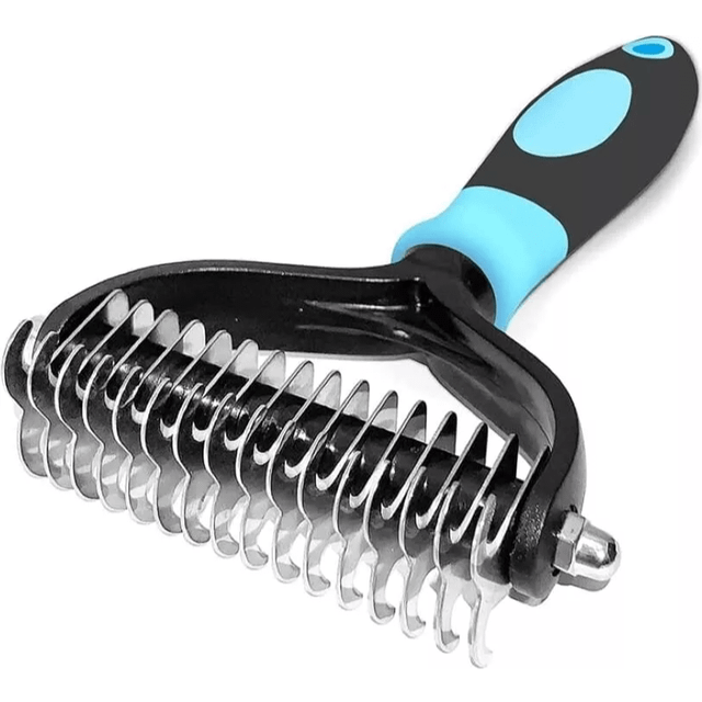 TEMU Grooming Brush Double Sided Shedding And Dematting Rake Comb For Pet