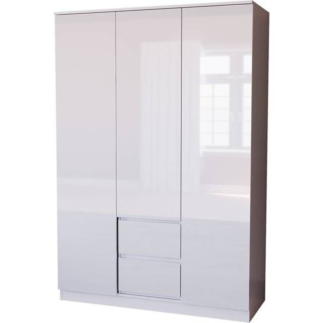 Vida Designs Glinton 3 Door 2 Drawer White Wardrobe