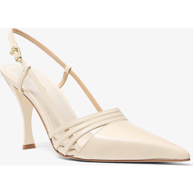 MK Haisley Leather Slingback Pump - Natural - Michael Kors - UK 8