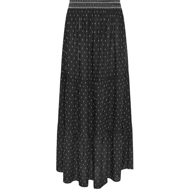 M&Co Black Dobby Tiered Maxi Skirt 18 M&Co Womens