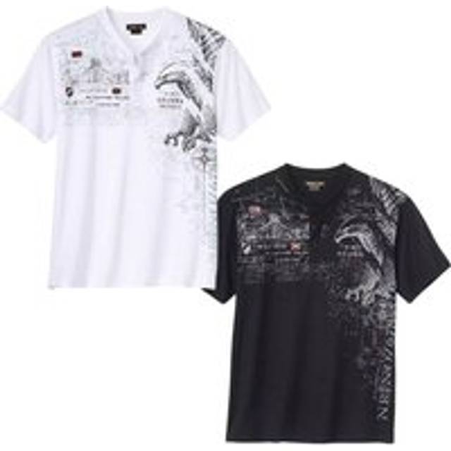Henley T-Shirt Pack of 2 - Black - L