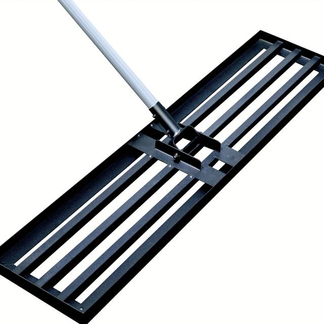 TEMU 1pc Heavy-duty Rake With Stainless Steel Handle - Effortless Soil Leveling Tool For Lawn, Garden, And Golf Course, Garden Maintenance Essentials | Ergonomic | Durable Construction, Lawn Aeration