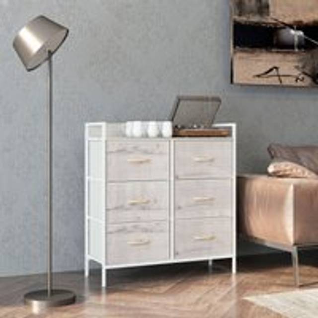 Sicily Bedroom Chest of Drawers 6 Drawer Dresser with Shelf, Natural, none