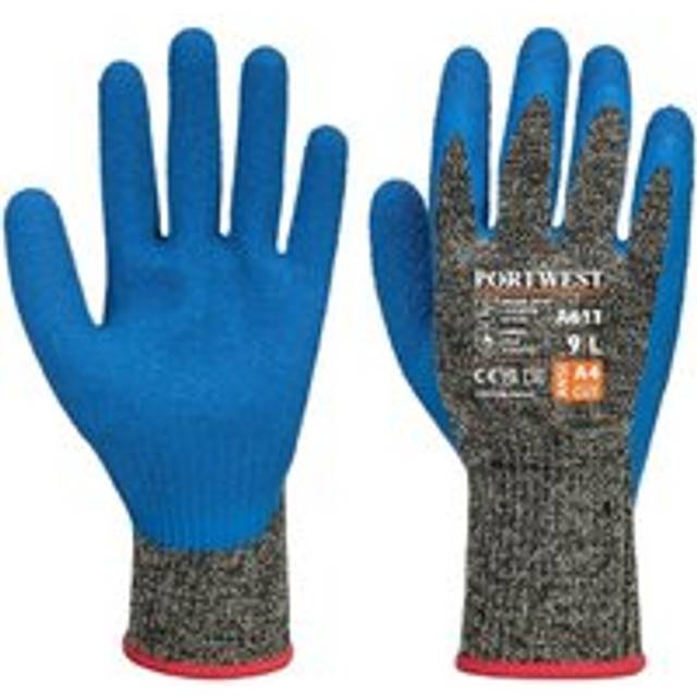 (L, Black/Blue) Portwest Unisex Adult Cut Resistant Liner Gloves