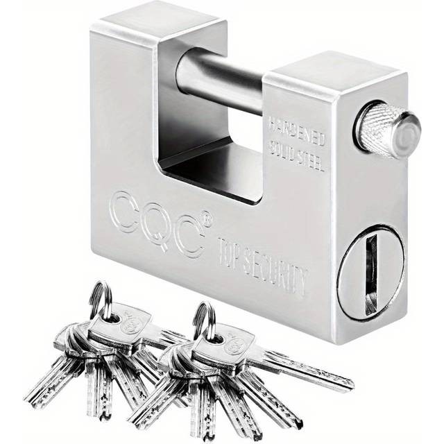 TEMU 10 Keys 1.1kg Container Padlock 94mm Heavy Duty Padlocks Industrial Rectangular Padlock Anti Drill Anti Pick Cylinder Security Shackle For Container Garage Warehouse Shed Motorbike