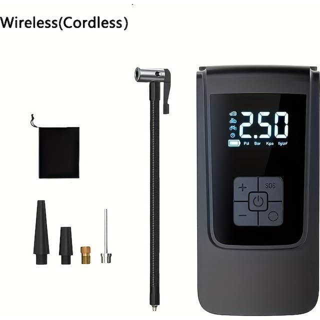 TEMU Portable Car Air Compressor Tire Inflator - For Cars, Motorcycles And Bicycle Tires