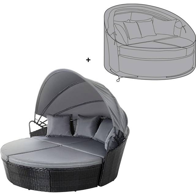 Rattan Outdoor Garden Bali Day Bed Heavy Duty Cover 180x180x77 - Evre
