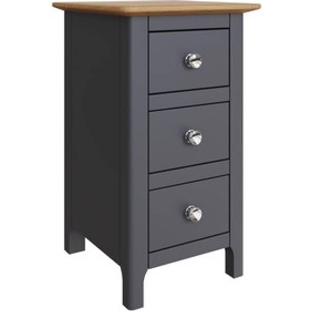 FWStyle Taberno Slim 3 Drawer Blue Oak Assembled Bedside Table