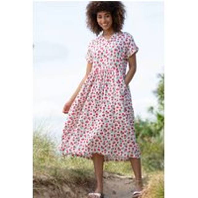 Everley Organic Cotton Muslin Dress Raspberry - Multi - S