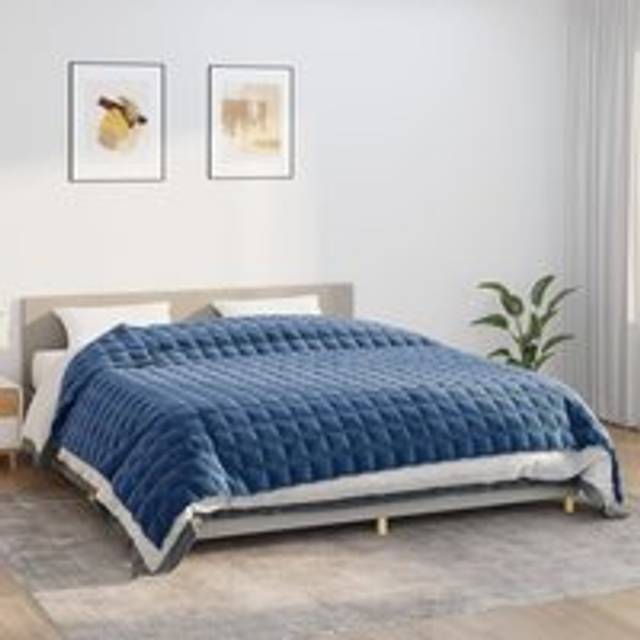Weighted Blanket Blue 235x290 cm 11 kg Fabric - One Size