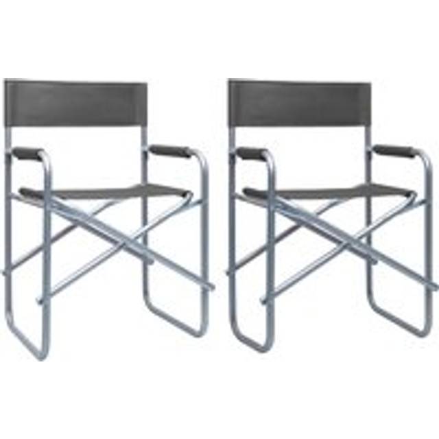 Director's Chairs 2 pcs Steel Grey - One Size