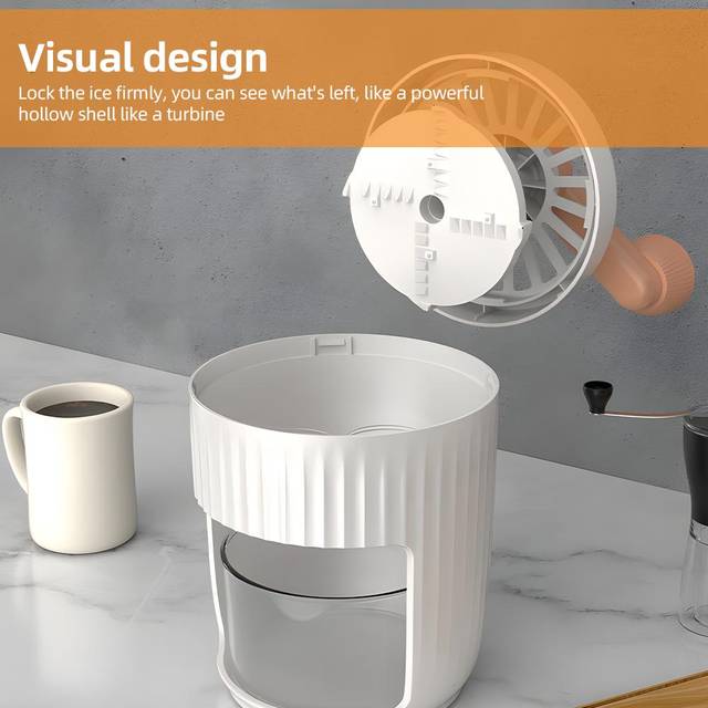 Shaved Ice Machine - Hand Crank Slushie Maker Machine with Free Ice Cube Tray Portable Snow Cone orange