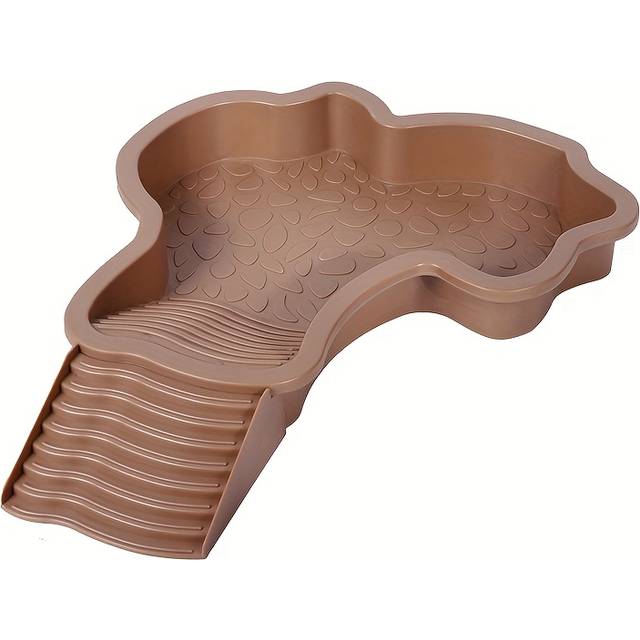 TEMU Large Dual-use Turtle Basking And Bathing Basin, Pvc Reptile Habitat Accessory With Ramp For Water And Land, Red Terrapin Sunbathing And Cooling Dock, And Easy To Clean