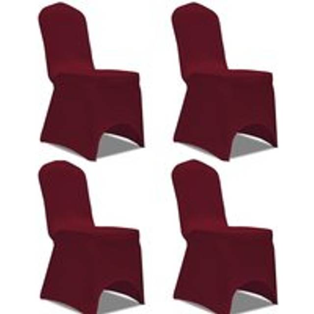 Stretch Chair Cover 4 pcs Bordeaux - Red - One Size