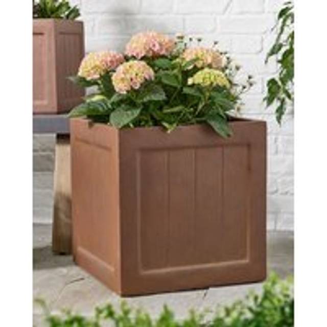 Brown Large Fibreclay Summer Outdoor Garden Planter Plant Pot