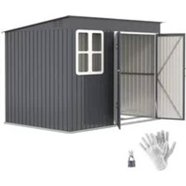 Outsunny 8.5 x 6ft Green Galvanised Steel Garden Shed with Foundation Kit